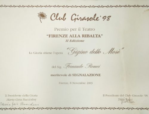 PREMIO PER IL TEATRO “FIRENZE ALLA RIBALTA” II EDIZIONE